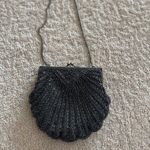 Elegant Black Beaded Clutch